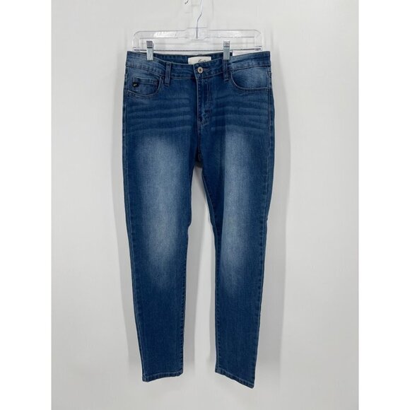 KanCan Midrise Supper Skinny Jeans Womens Size 9/28 NWT Medium Wash Whiskering - Picture 1 of 11